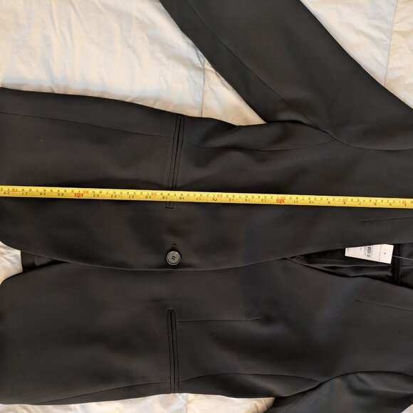Ann Taylor Blazer The Long Collarless in Fluid Crepe Black Size 10 - Picture 10 of 13